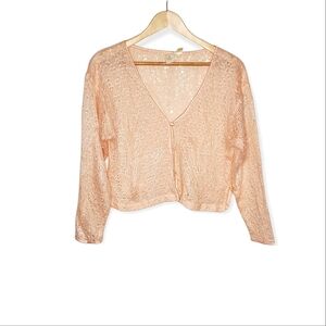 Baby Pink Victoria's Secret Pajama Lingerie Cardigan Sweater with Satin Edging